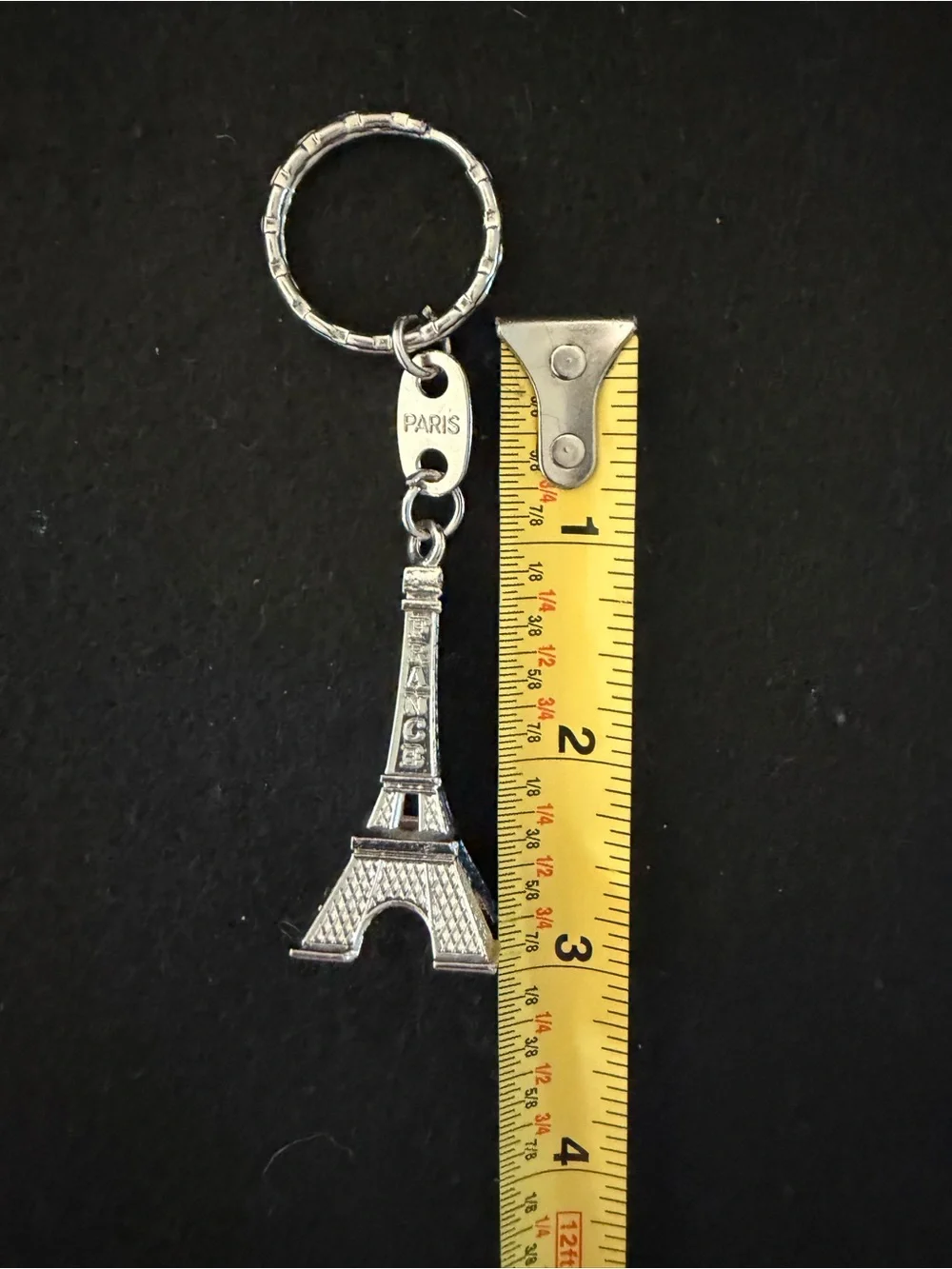 Silver Eiffel Tower Keychain Charm